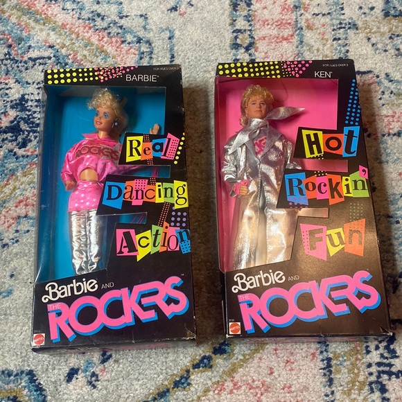 vintage 1980s barbie and the rocket barbie & ken doll